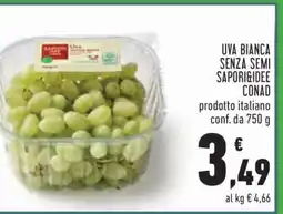 Conad UVA BIANCA SENZA SEMI SAPORI&IDEE CONAD offerta