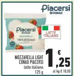 Conad MOZZARELLA LIGHT CONAD PIACERSI offerta