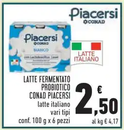 Conad LATTE FERMENTATO PROBIOTICO CONAD PIACERSI offerta