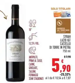 Conad Syrah Lazio IGT Castello di Torre in Pietra offerta