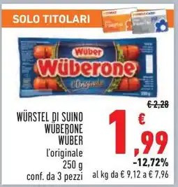 Conad WÜRSTEL DI SUINO WÜBERONE WÜBER offerta