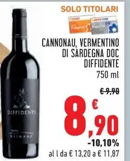 Conad Cannonau, Vermentino di Sardegna DOC Diffidente 750 ml offerta