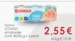 Conad TONNO CONAD al naturale offerta