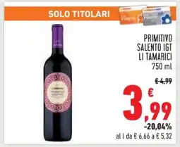 Conad Primitivo Salento IGT Li Tamarici offerta