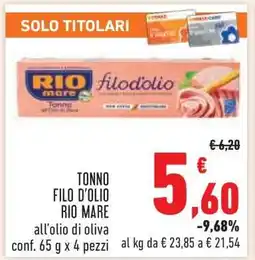 Conad Tonno Filo d’Olio Rio Mare offerta