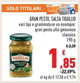 Conad Gran Pesto, Salsa Tigullio offerta