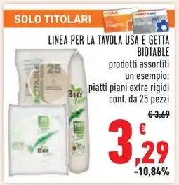 Conad LINEA PER LA TAVOLA USA E GETTA BIOTABLE offerta