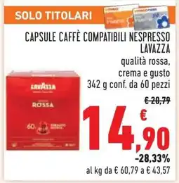 Conad Capsule Caffè Compatibili Nespresso Lavazza offerta