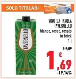 Conad Vino da Tavola Tavernello offerta