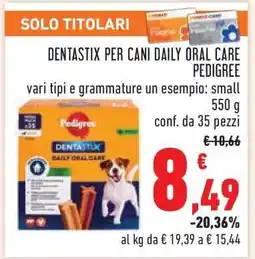 Conad Dentastix per Cani Daily Oral Care Pedigree offerta