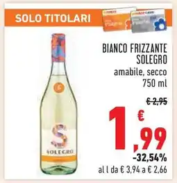 Conad Bianco Frizzante Solegro offerta