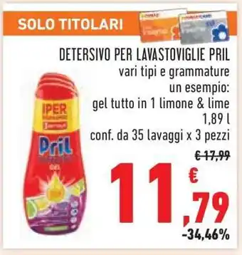 Conad DETERSIVO PER LAVASTOVIGLIE PRIL offerta