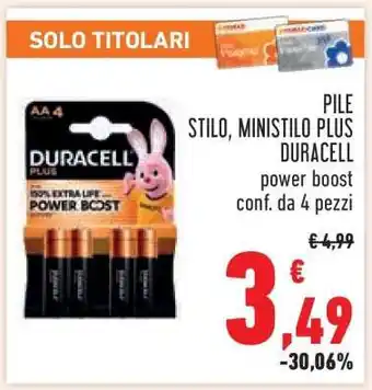 Conad PILE STILO, MINISTILO PLUS DURACELL offerta