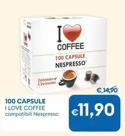 MD Discount 100 capsule I LOVE COFFEE offerta