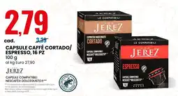 Eurospin Capsule caffè cortado/ espresso, 16 pz JEREZ offerta