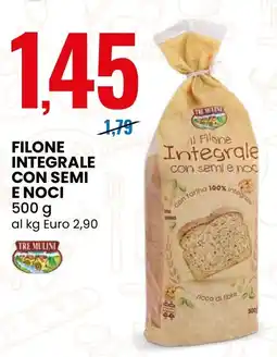 Eurospin Filone integrale con semi e noci TRE MULINI offerta