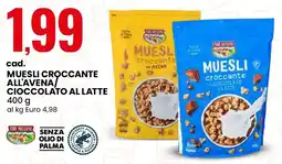 Eurospin Muesli croccante all'avena cioccolato al latte TRE MULINI offerta