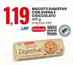 Eurospin Biscotti digestive con avena e cioccolato Dolciando offerta