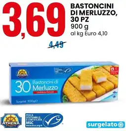 Eurospin Bastoncini di merluzzo, 30 pz ATHENA offerta