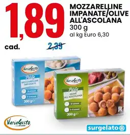 Eurospin Mozzarelline impanate/olive all'ascolana VariaGusto offerta