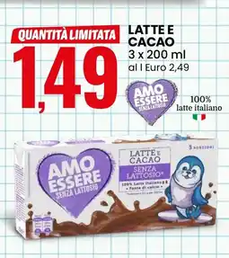 Eurospin Latte e cacao AMO ESSERE offerta