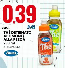 Eurospin Thè deteinato al limone alla pesca Blues offerta