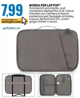 Eurospin Borsa per laptop STUDIOLAB offerta