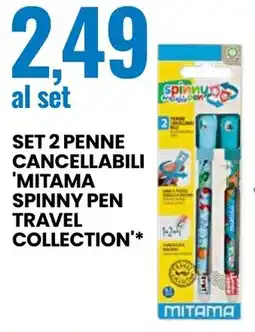 Eurospin Set 2 penne cancellabili 'mitama spinny pen travel collection offerta