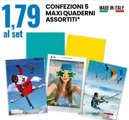 Eurospin Confezioni 5 maxi quaderni assortiti offerta