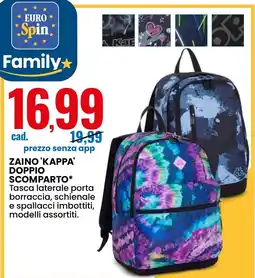 Eurospin Zaino 'kappa' doppio scomparto offerta