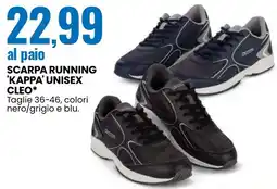Eurospin Scarpa running 'kappa' unisex cleo offerta