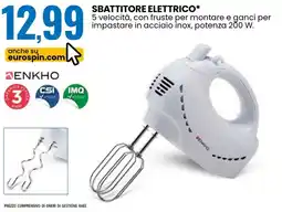 Eurospin Sbattitore elettrico ΕΝΚΗΟ offerta