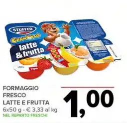 Todis STUFFER formaggio fresco latte e frutta offerta