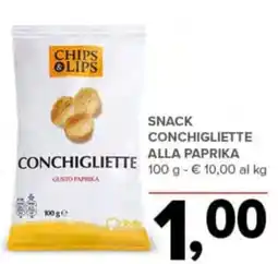 Todis Snack conchigliette alla paprika CHIPS LIPS offerta