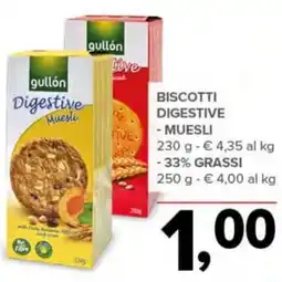 Todis gullón Biscotti digestive - muesli-33% grassi offerta
