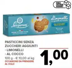Todis Lazzaroni Pasticcini senza zuccheri aggiunti - limonelli - al cocco offerta