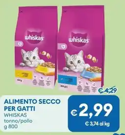 MD Discount Alimento secco per gatti WHISKAS tonno/pollo offerta
