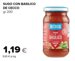 Tigre Sugo con basilico DE CECCO offerta
