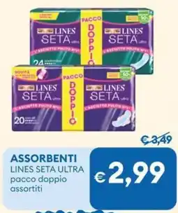 MD Discount Assorbenti LINES seta ultra pacco doppio assortiti offerta