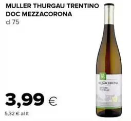 Tigre Muller thurgau trentino DOC mezzacorona offerta
