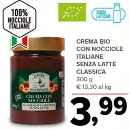 Todis Crema bio con nocciole italiane senza latte classica offerta