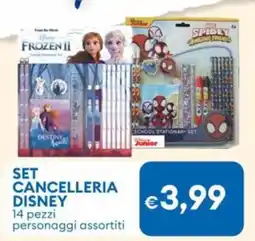 MD Discount Set CANCELLERIA DISNEY 14 pezzi personaggi assortiti offerta