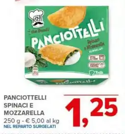 Todis Panciottelli spinaci e mozzarella offerta