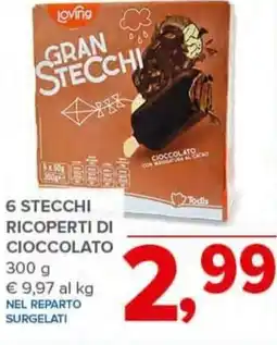 Todis Loving 6 stecchi ricoperti di cioccolato offerta