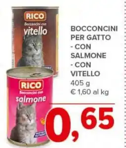 Todis RICO Bocconcini per gatto - con salmone vitello offerta