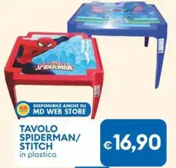 MD Discount Tavolo spiderman/ stitch in plastica offerta