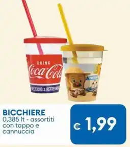 MD Discount BICCHIERE assortiti con tappo e cannuccia offerta
