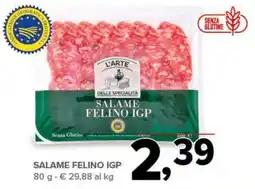 Todis L'ARTE Salame felino IGP offerta