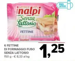 Todis inalpi 6 fettine di formaggio fuso senza lattosio offerta