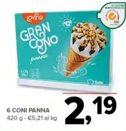 Todis Loving 6 coni panna offerta